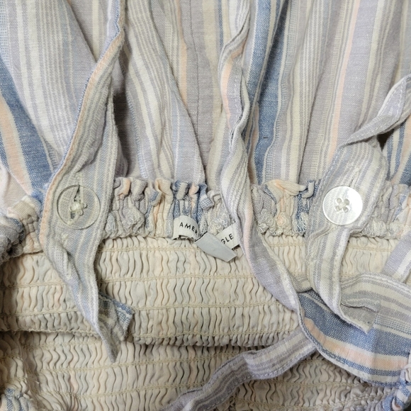 AE ~ Smocked Cross-Back Mini Dress - Picture 4 of 5